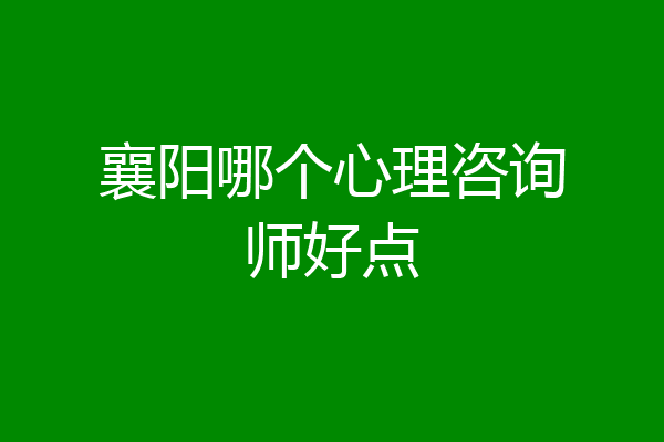 襄阳哪个心理咨询师好点