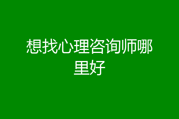 想找心理咨询师哪里好