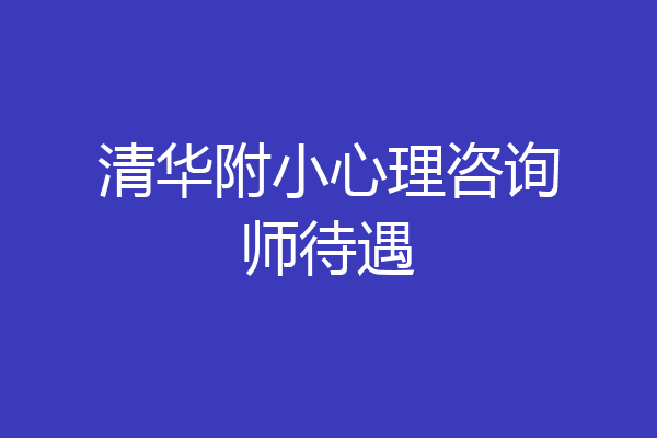 清华附小心理咨询师待遇