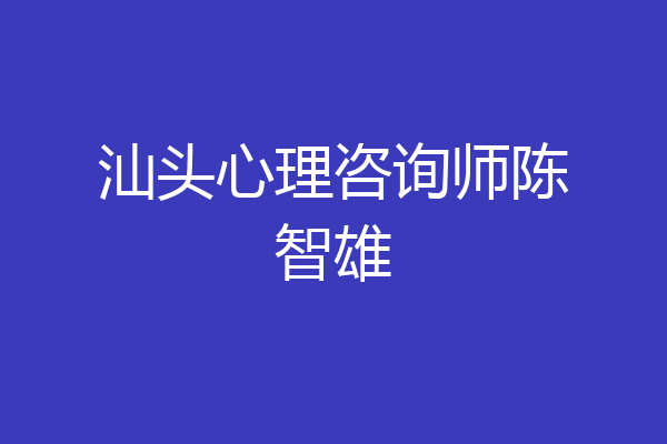 汕头心理咨询师陈智雄