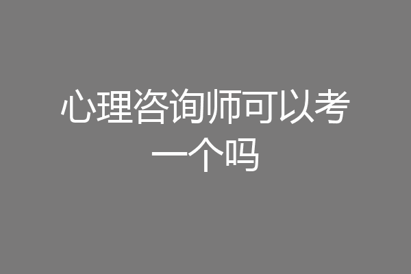 心理咨询师可以考一个吗