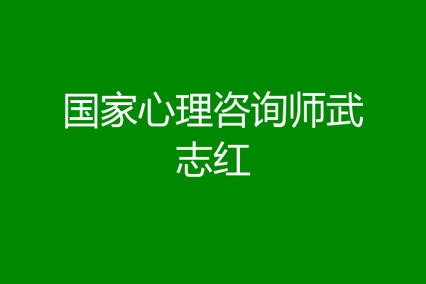 国家心理咨询师武志红