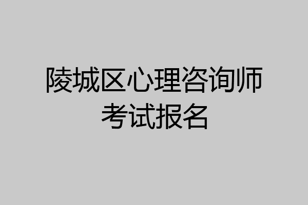 陵城区心理咨询师考试报名
