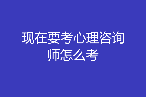 现在要考心理咨询师怎么考