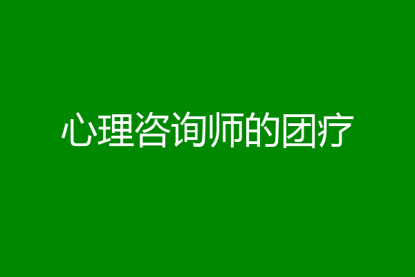 心理咨询师的团疗