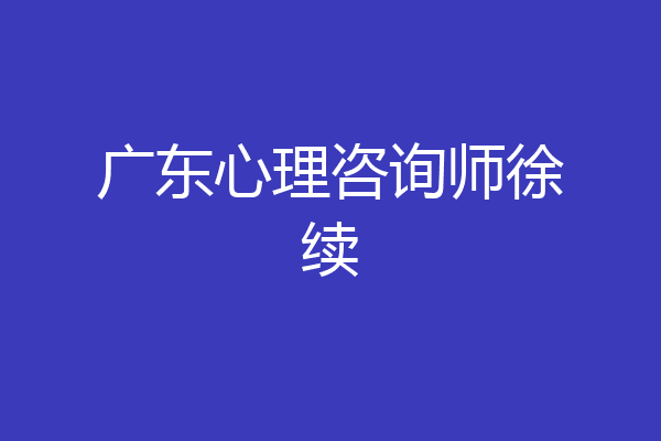 广东心理咨询师徐续