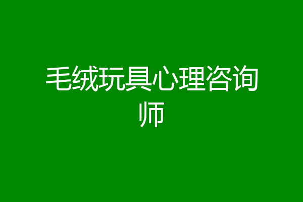 毛绒玩具心理咨询师