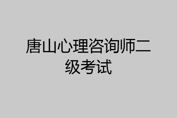 唐山心理咨询师二级考试