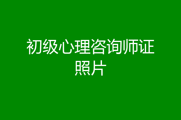 初级心理咨询师证照片