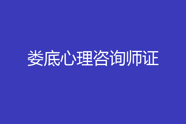 娄底心理咨询师证