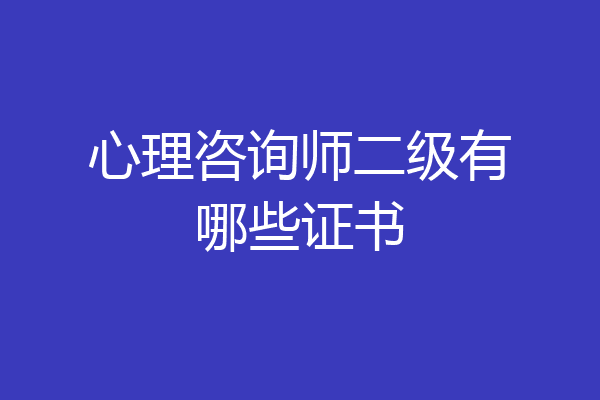 心理咨询师二级有哪些证书