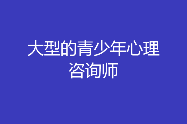 大型的青少年心理咨询师