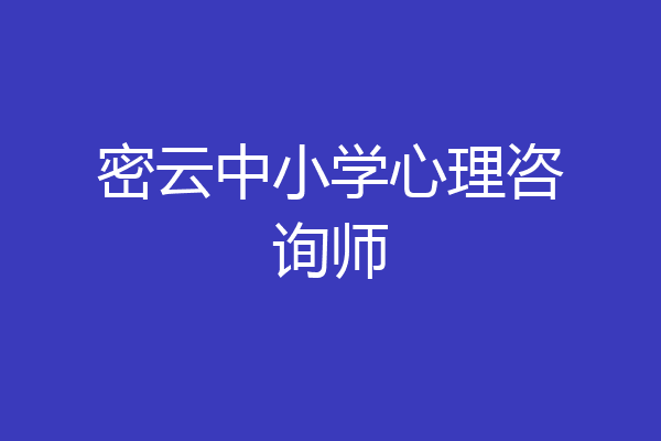 密云中小学心理咨询师