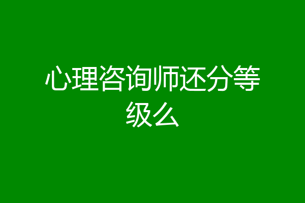 心理咨询师还分等级么