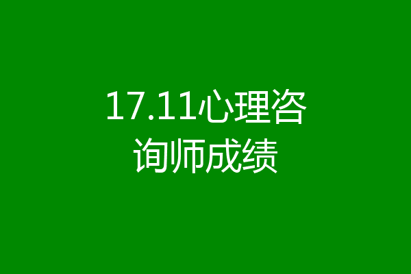 17.11心理咨询师成绩