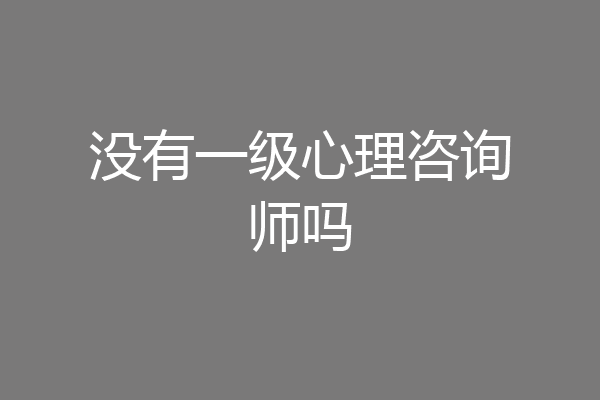 没有一级心理咨询师吗