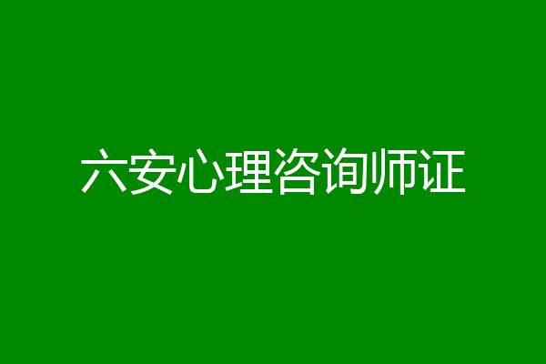 六安心理咨询师证