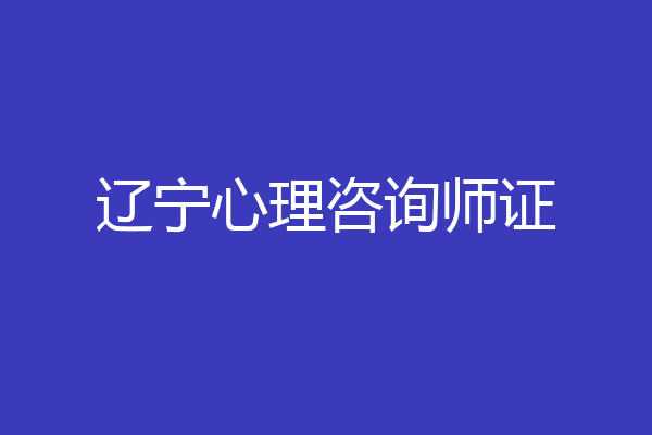 辽宁心理咨询师证