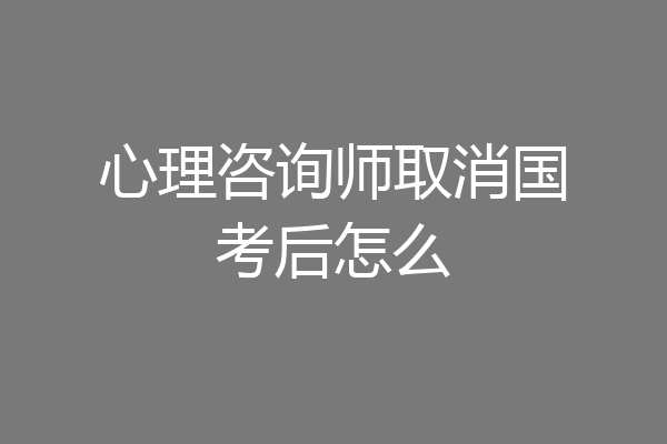 心理咨询师取消国考后怎么
