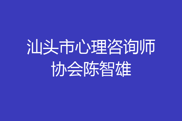 汕头市心理咨询师协会陈智雄