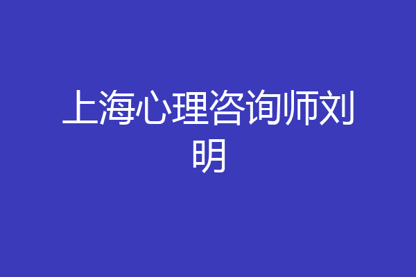 上海心理咨询师刘明