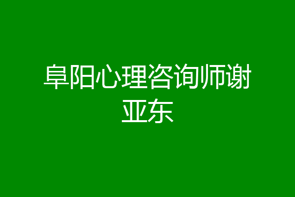 阜阳心理咨询师谢亚东