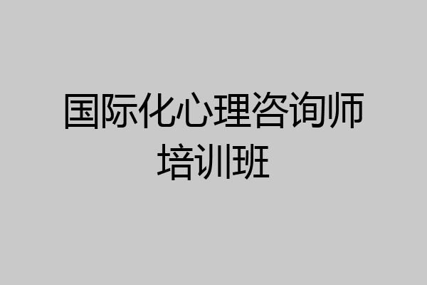 国际化心理咨询师培训班