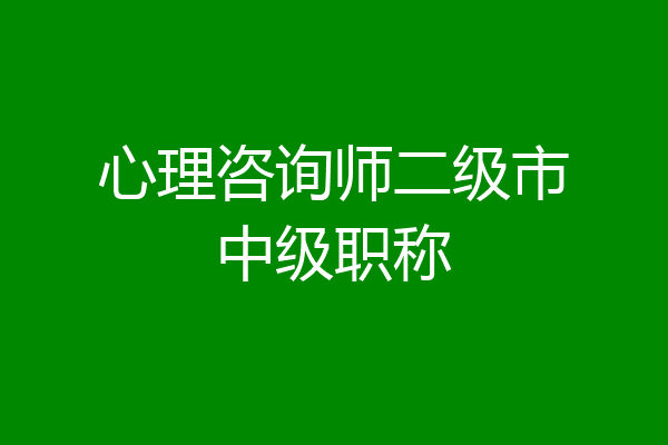心理咨询师二级市中级职称