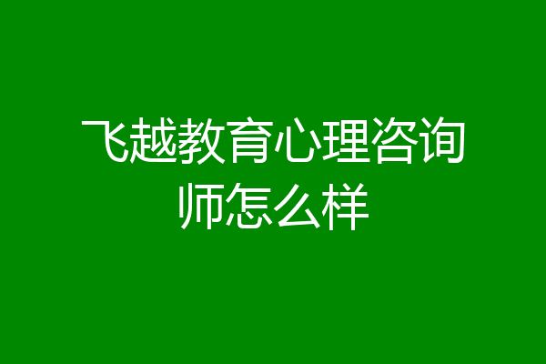 飞越教育心理咨询师怎么样