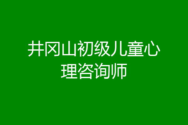 井冈山初级儿童心理咨询师