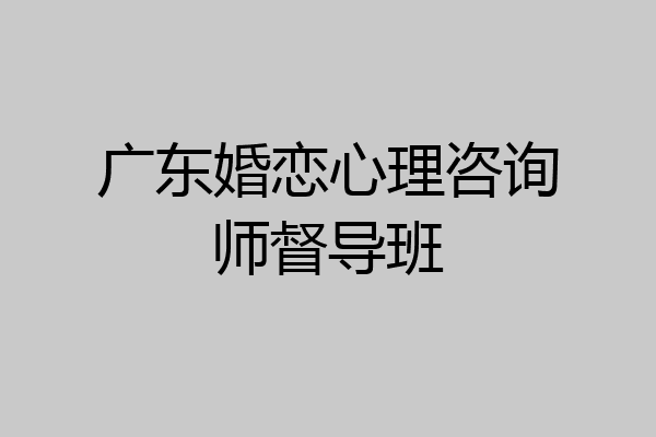 广东婚恋心理咨询师督导班