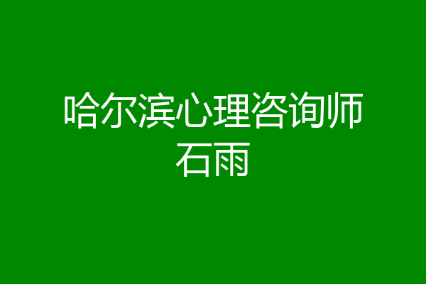 哈尔滨心理咨询师石雨