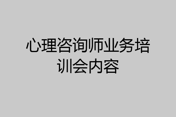 心理咨询师业务培训会内容