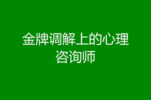 金牌调解上的心理咨询师