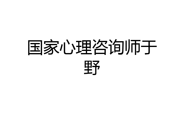 国家心理咨询师于野