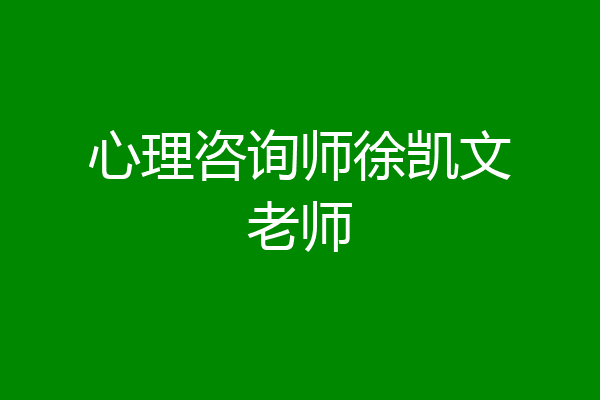 心理咨询师徐凯文老师