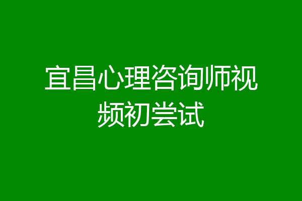 宜昌心理咨询师视频初尝试