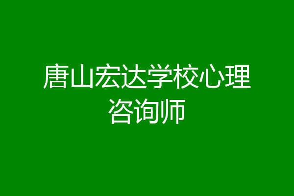 唐山宏达学校心理咨询师