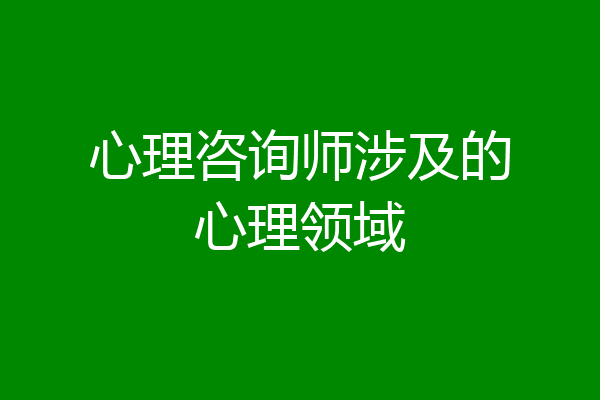 心理咨询师涉及的心理领域