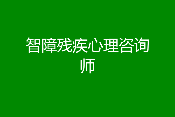 智障残疾心理咨询师