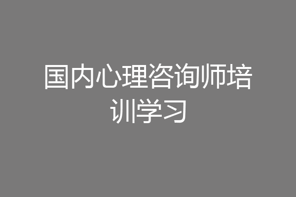 国内心理咨询师培训学习