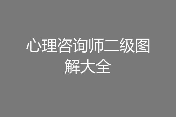 心理咨询师二级图解大全