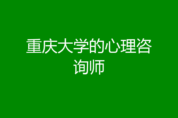 重庆大学的心理咨询师