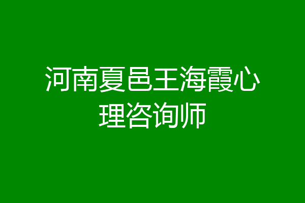 河南夏邑王海霞心理咨询师