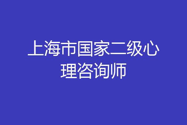 上海市国家二级心理咨询师