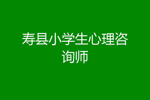 寿县小学生心理咨询师