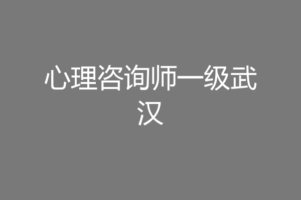 心理咨询师一级武汉