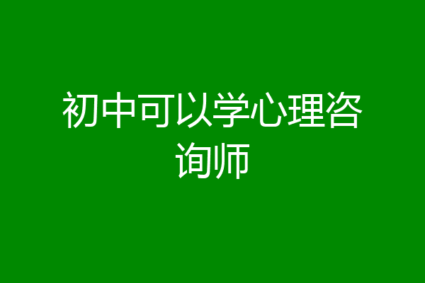 初中可以学心理咨询师