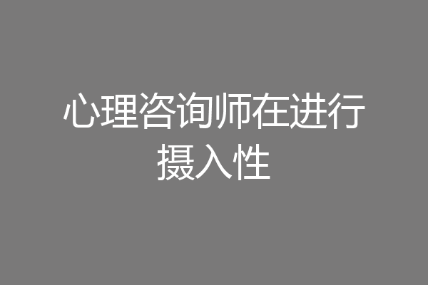 心理咨询师在进行摄入性