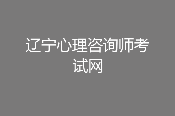 辽宁心理咨询师考试网